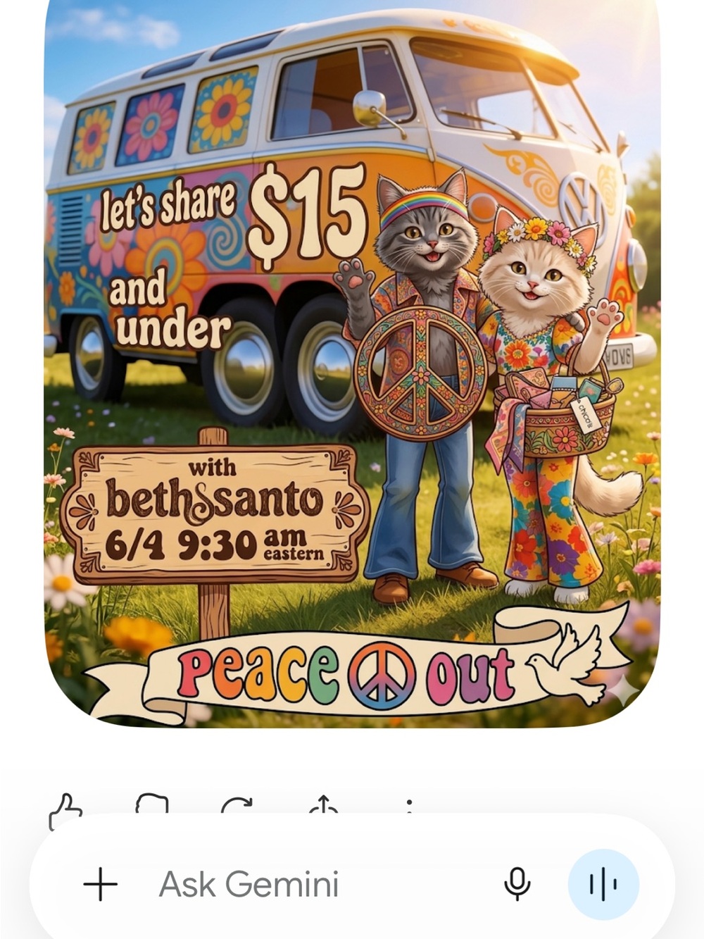 Peace Love and share ☮️ 15$ and under show